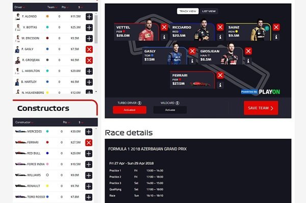 Přidáte se k F1 Fantasy?