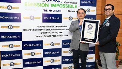 Hyundai Kona Electric je v Guinessově knize rekordů
